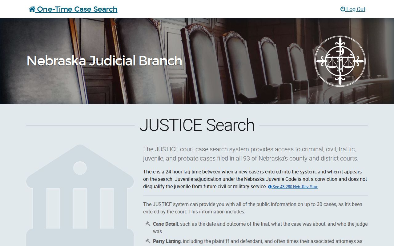 Richardson County public case search in Nebraska JUSTICE