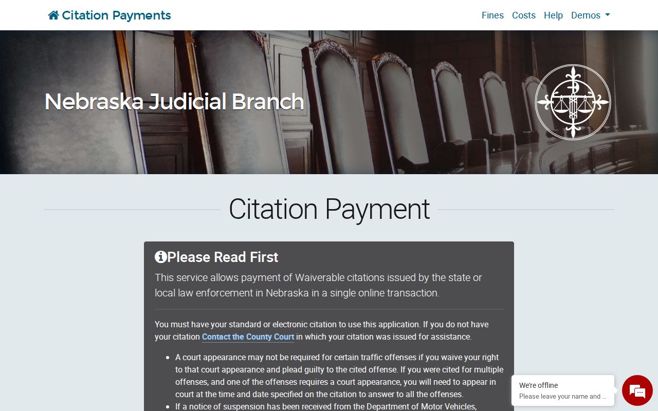 Richardson County traffic warrant citation payment portal instructions
