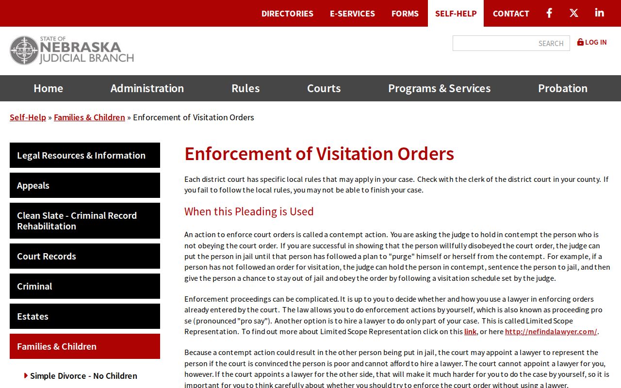 Richardson County family-law bench warrant motion routing