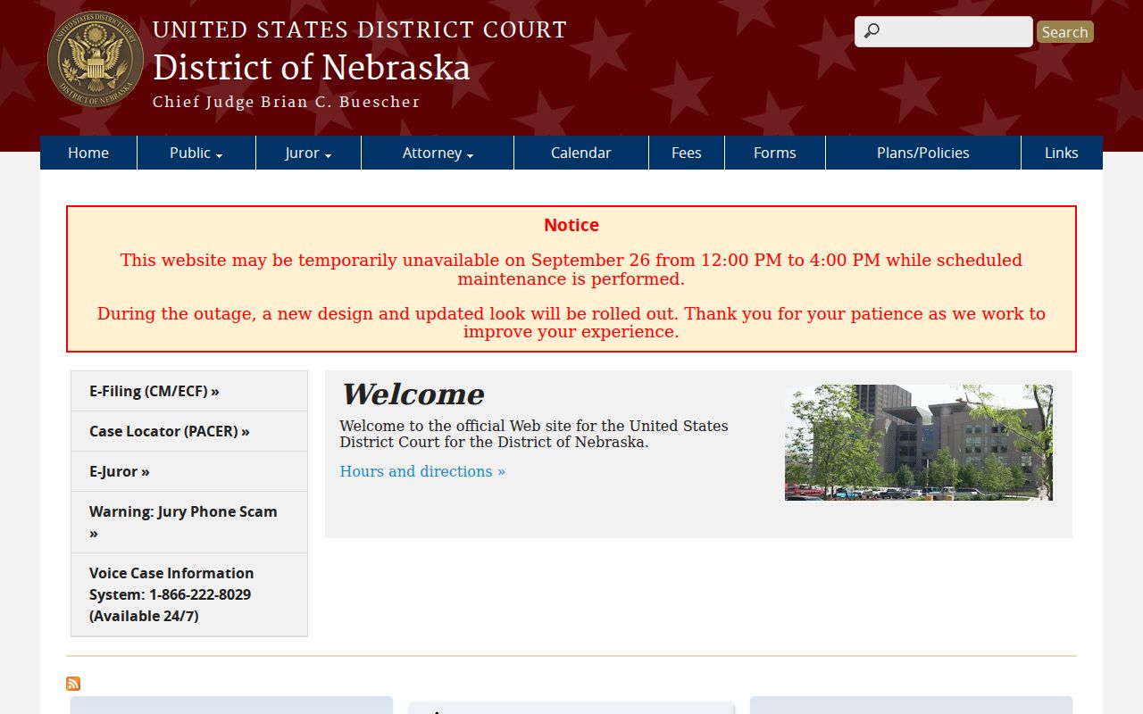Federal courthouse contact route distinct from Richardson County warrants
